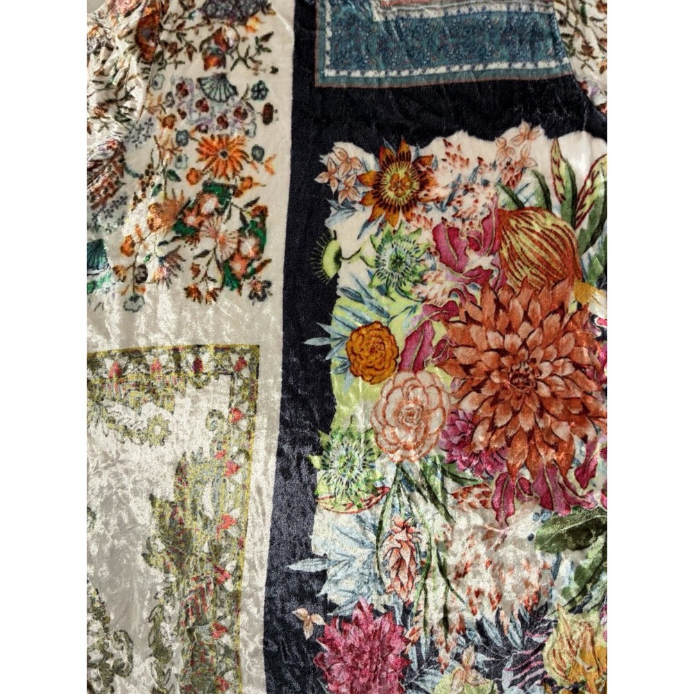 SOFT SURROUNDINGS Ashbury Tunic PXS Garden Floral Crushed‎ Velvet Cottage Boho - Picture 5 of 10